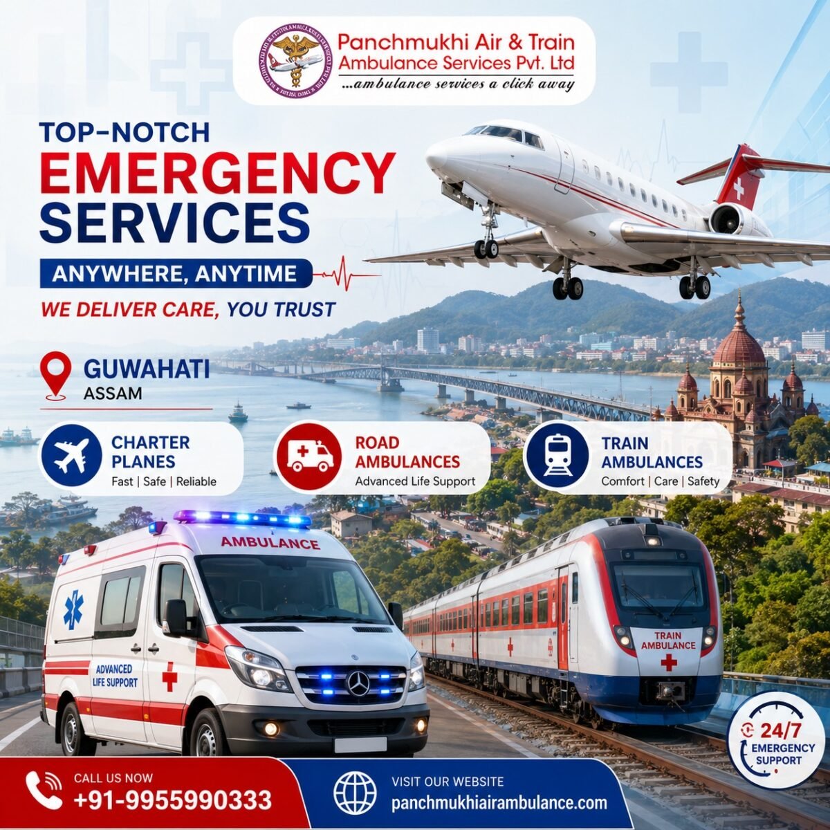 Panchmukhi Air Ambulance from Guwahati – Medical Care on Every Mile