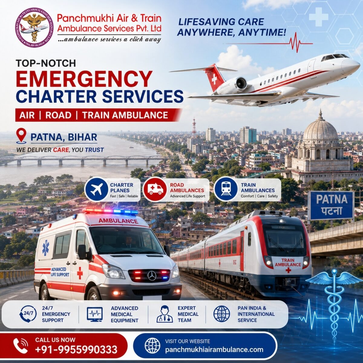Panchmukhi Best Patient Shifting Ambulance in Patna- Healthcare