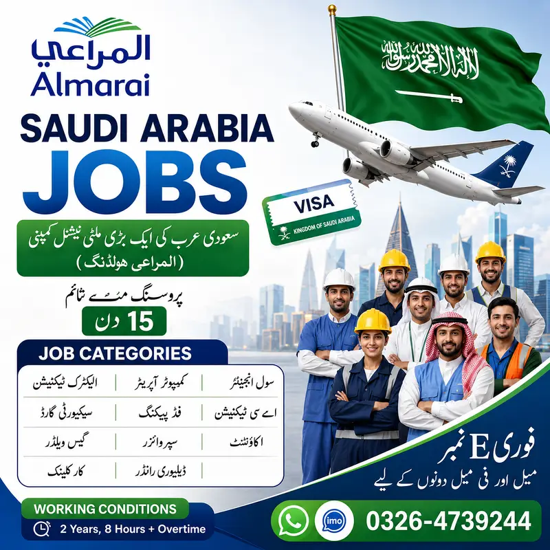 Saudi Arabia Company Jobs – Visa Available for Pakistanis